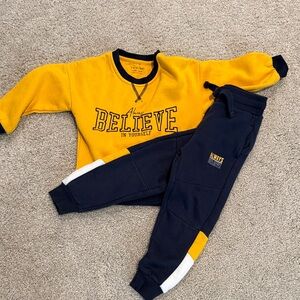 Primark Kids Yellow and Navy Jogger Set